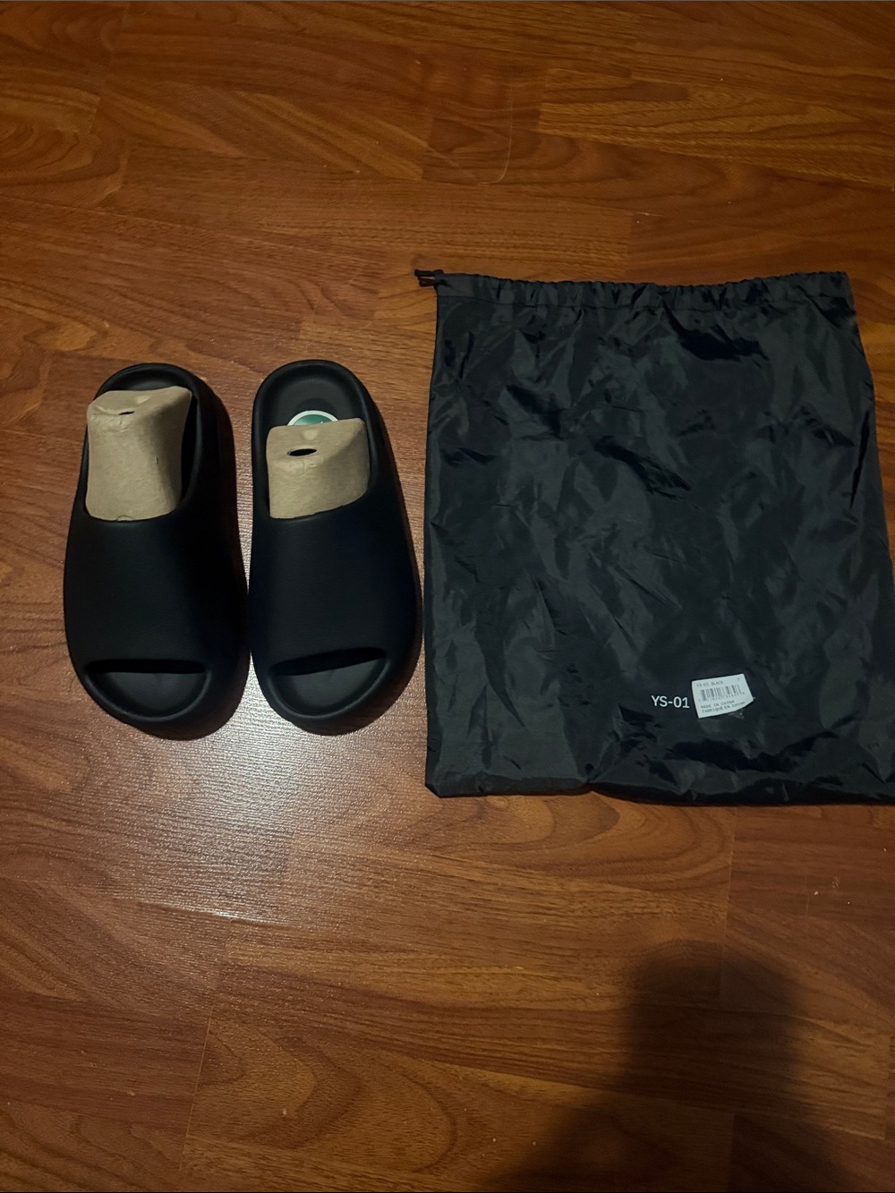 YS-01 Black Slides Sandals Slip-On with Original Bag